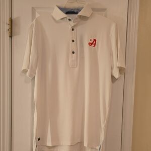 Greyson White Polo Shirt with Red Accents